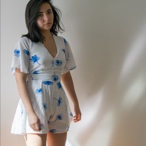 Floral retro romper